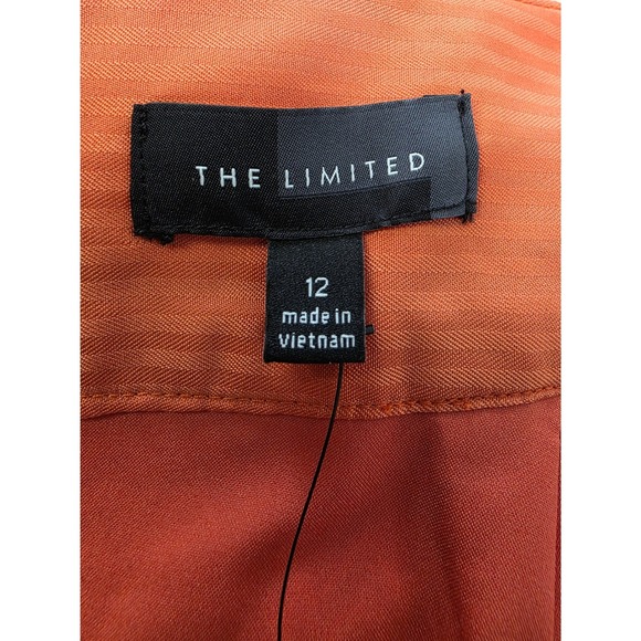 The Limited Mini Skirt Womens 12 Orange White Chevron Lined Career Office NWT - Picture 2 of 14